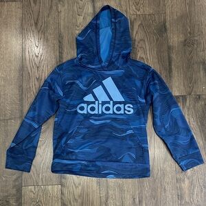 Adidas Kids Swirl Pattern Blue Hoodie
